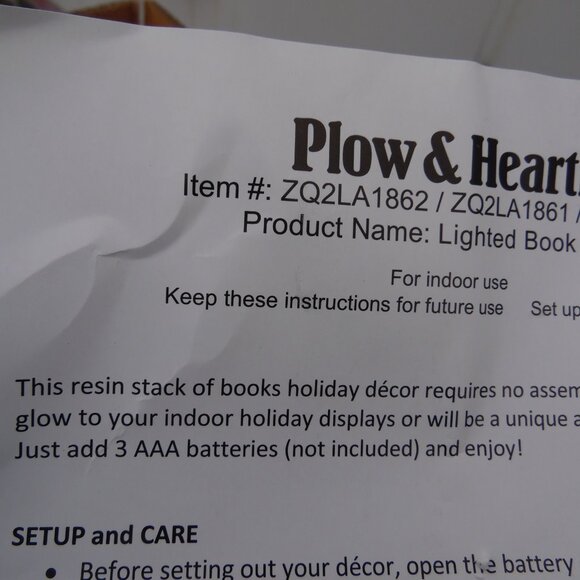 Plow & Hearth Set of Illuminated Ceramic Books in Blue - Picture 4 of 5